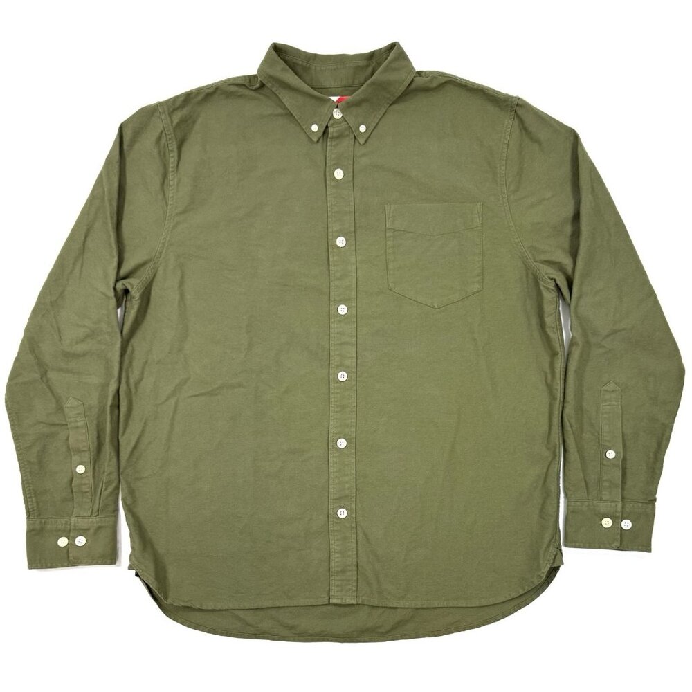 Best Made Co Mens Flannel Shirt Long Sleeve Size XL Army Green Cotton Outdoor
